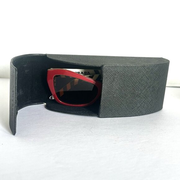 Prada Italy Women Sunglasses Butterfly Red Used Frames New Lenses & Case SPR 07X - Picture 15 of 16